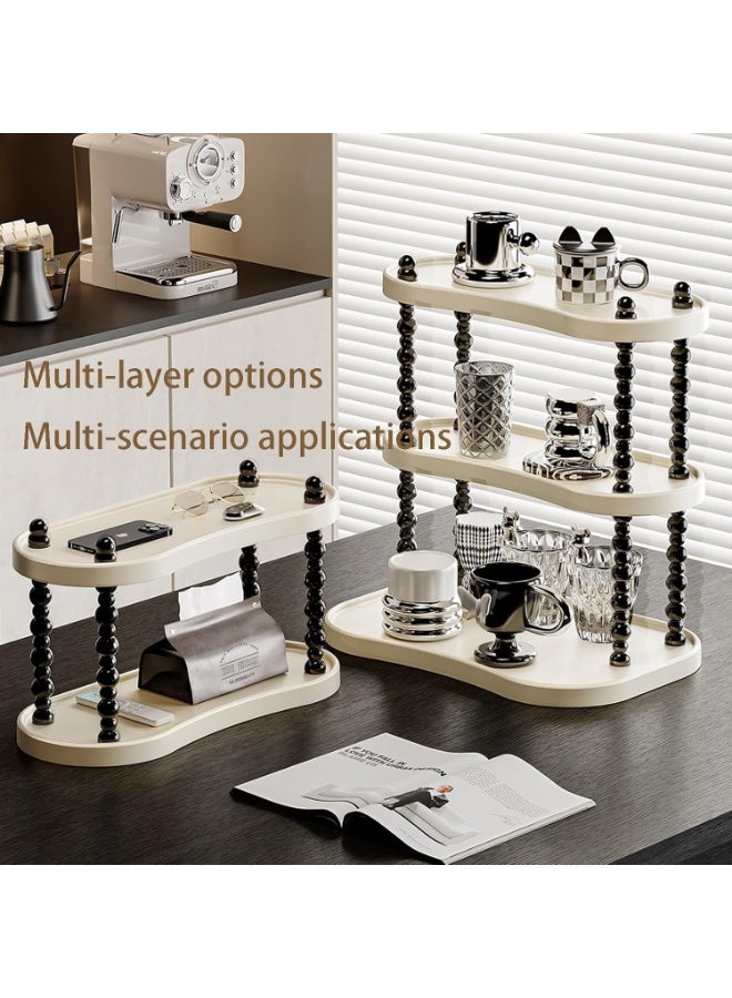 Arabest Countertop Coffee Station Organizer, Counter Shelf for Kitchen Countertops, Bathroom Countertops, Bars, for Placing Mugs, Beans, Syrup, Cups, Stirrers three-tier - Image 4